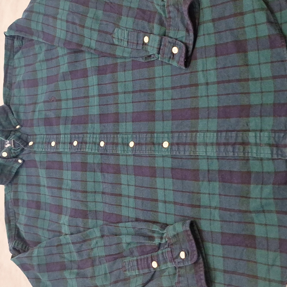 Ralph Lauren Men's Plaid Blaire Shirt Sz XL Dark Green Blue Lightweight Flannel